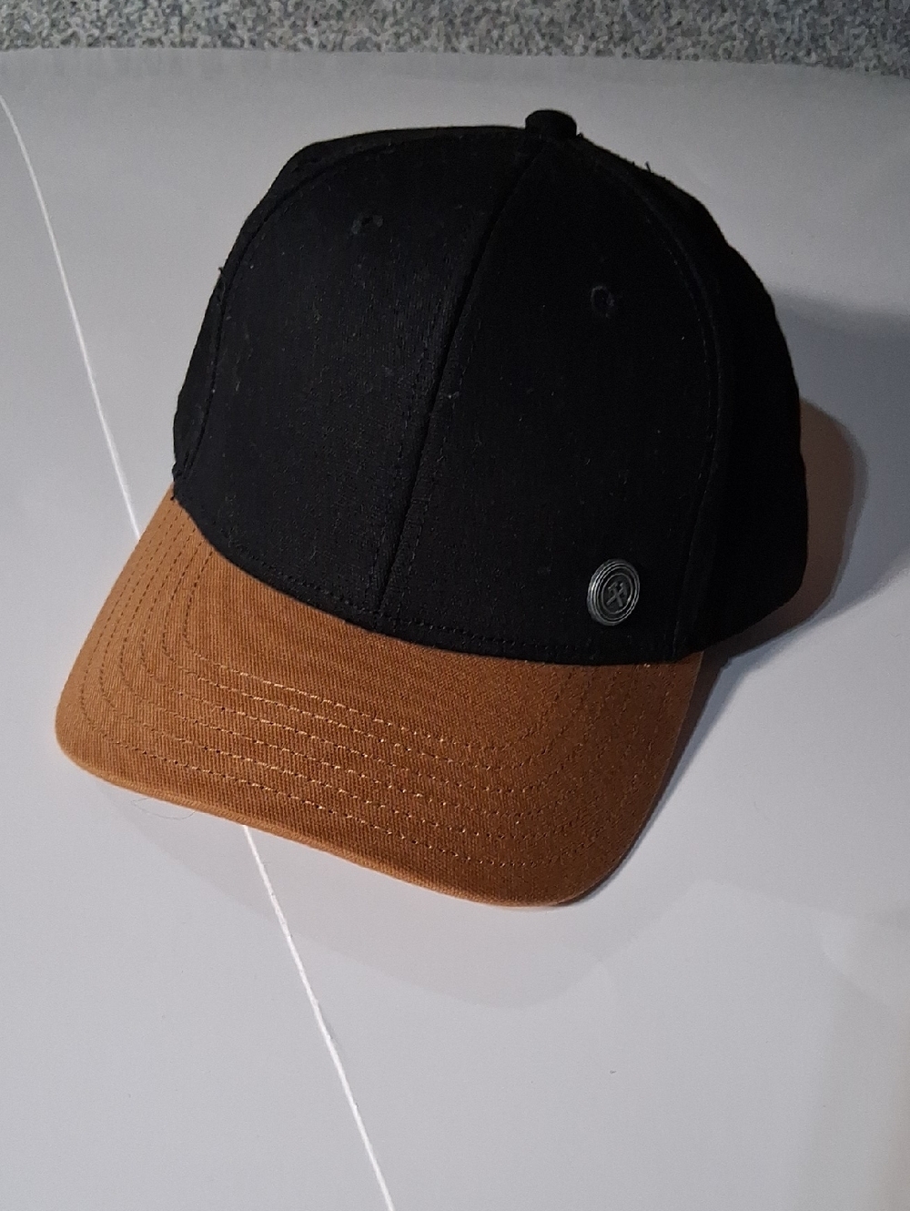 George Black Baseball Cap with Tan Accent